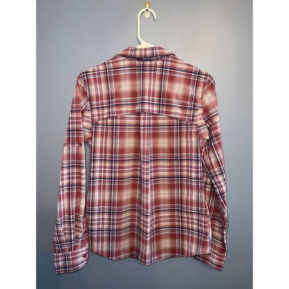 Women’s Duluth Trading Co Lightweight Maroon Plaid Vented ButtonUp Sz XS Outdoor - Picture 5 of 6